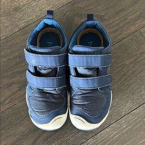 Blue Velcro Strap Sneakers with Rubber Sole